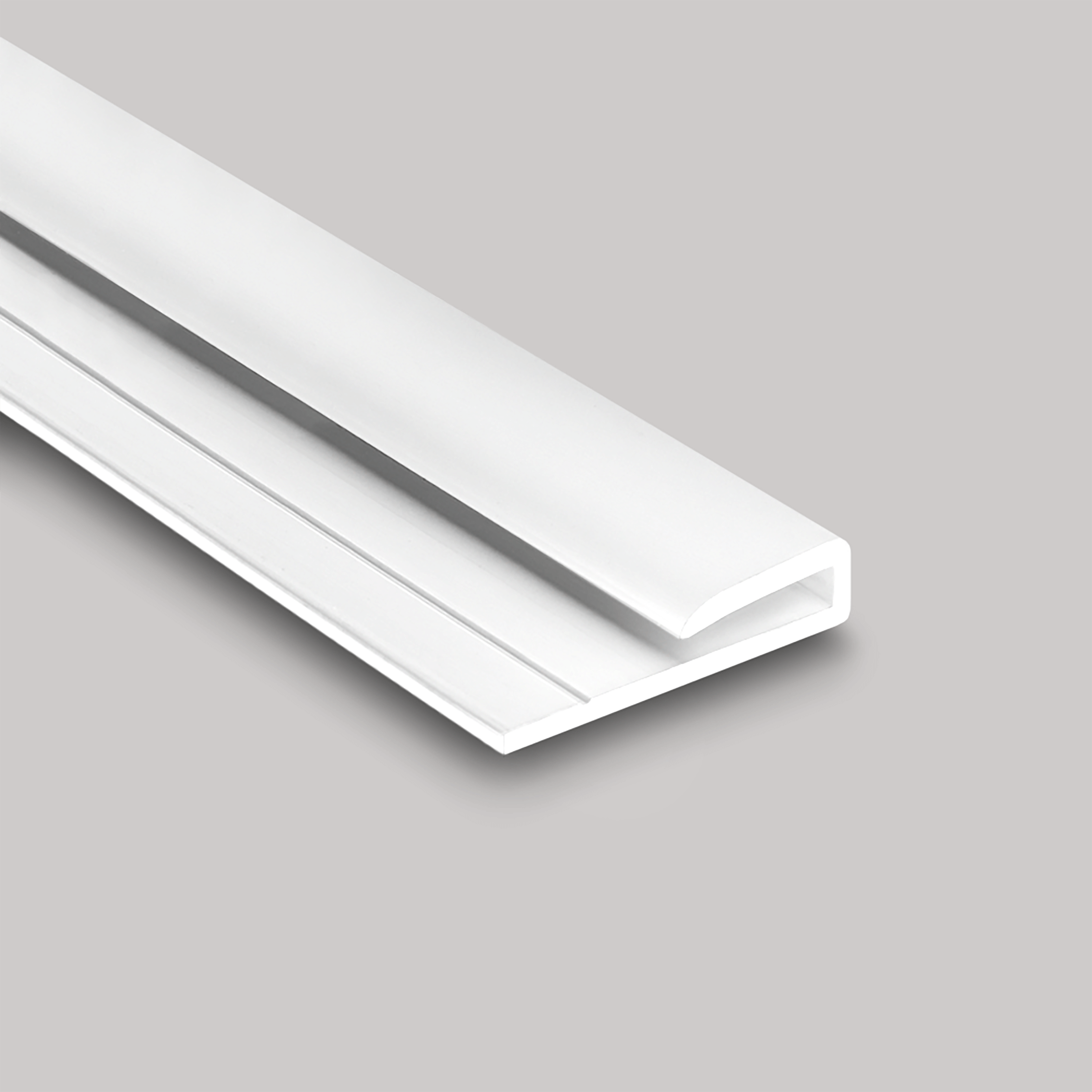 Hygienic White Satin Wall Cladding 1-Part Capping Strip 2.44m image